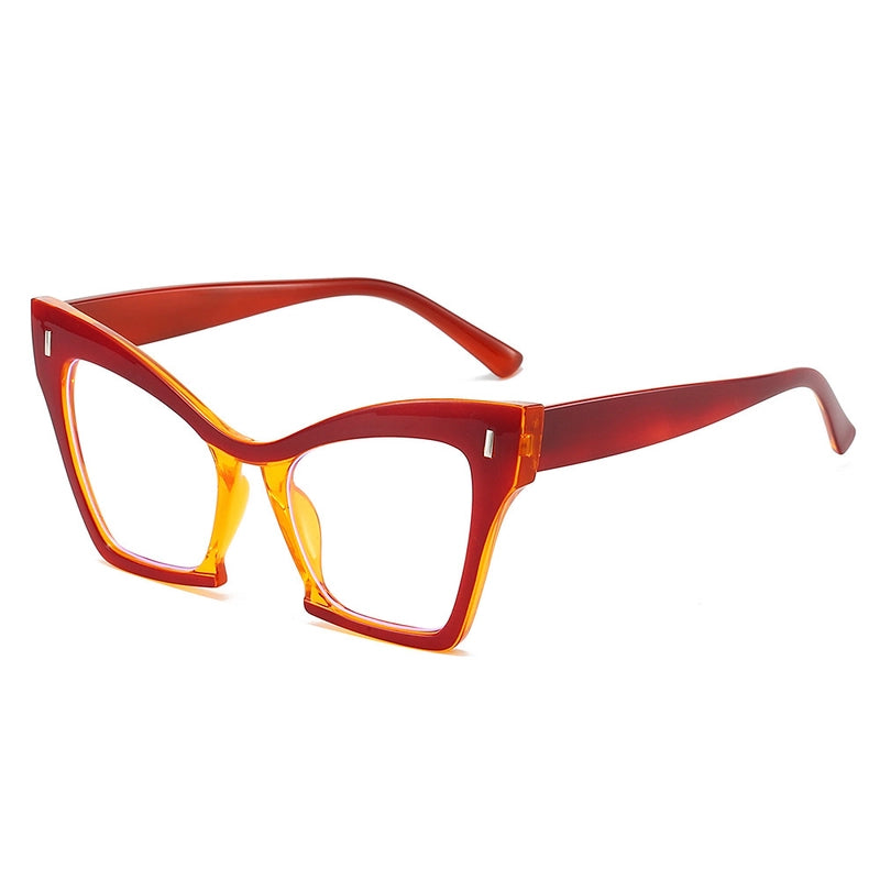 New Fashion Personalized Cat Eye Spectacle Frame Trend Multicolor Large Frame Casual Optical Glasses