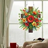 (US Only)Cross Poppy Theme 2D Flat DIY Diamond Art Pendant Wall Decor for Home & Windows