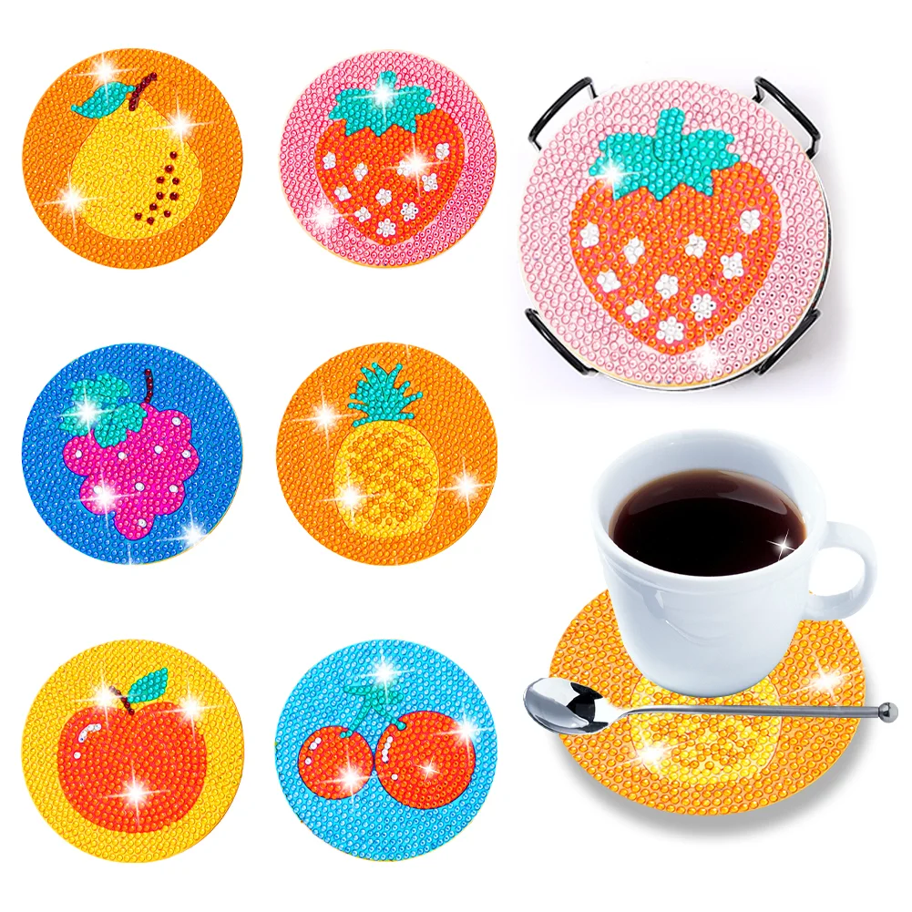 DIY Wooden Fruits Coasters Diamond Painting Kits for Beginners, Adults & Kids Art Craft Supplies