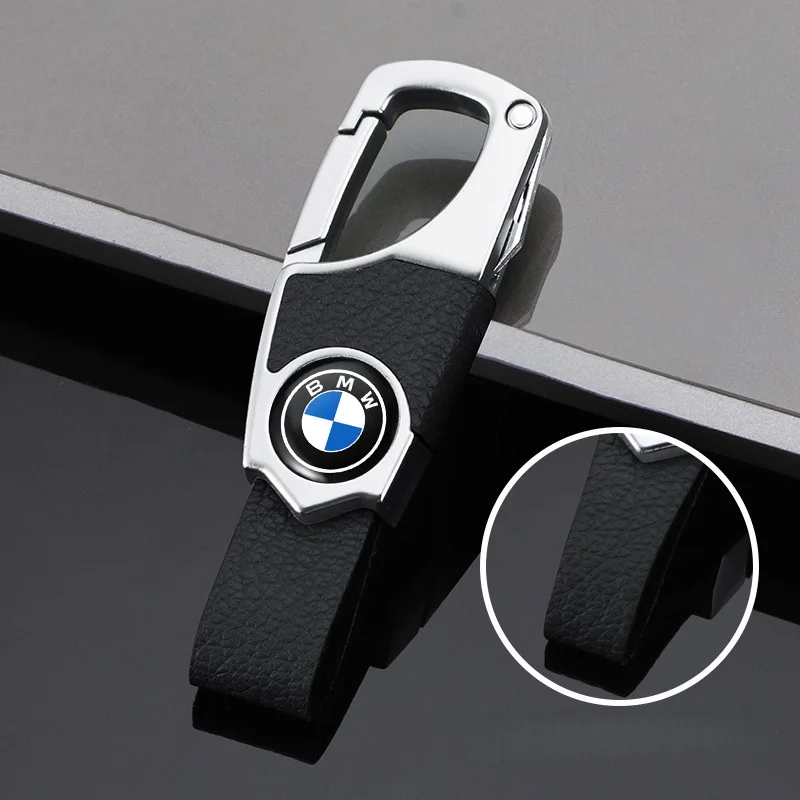 Car anti-theft pendant creative men's high-end keychain suitable for various car keys key leather chain ring