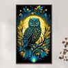 >SALE<Full Embroidery Cotton Thread11CT Print Moonlight Owl Cross Stitch Kit 50x80cm