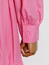 Fashion Contrast Color Long Sleeve Button Belted Long Sleeve Midi Dress