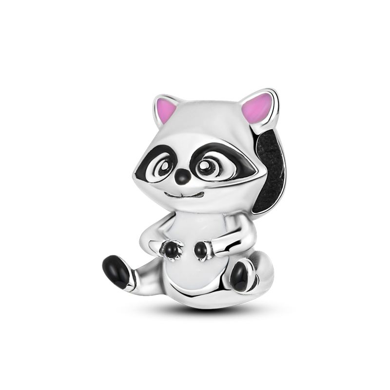 100% 925 Sterling Silver Raccoon Pendant Chain for Women Snake Charms Bracelet DIY Jewelry KTC124