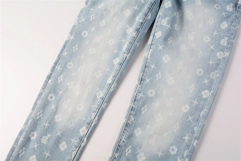 Purple Fashion Jeans 9089