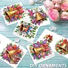 6PCS DIY Diamond Art Greeting Cards Christmas Bell Congratulations Cards & Gift
