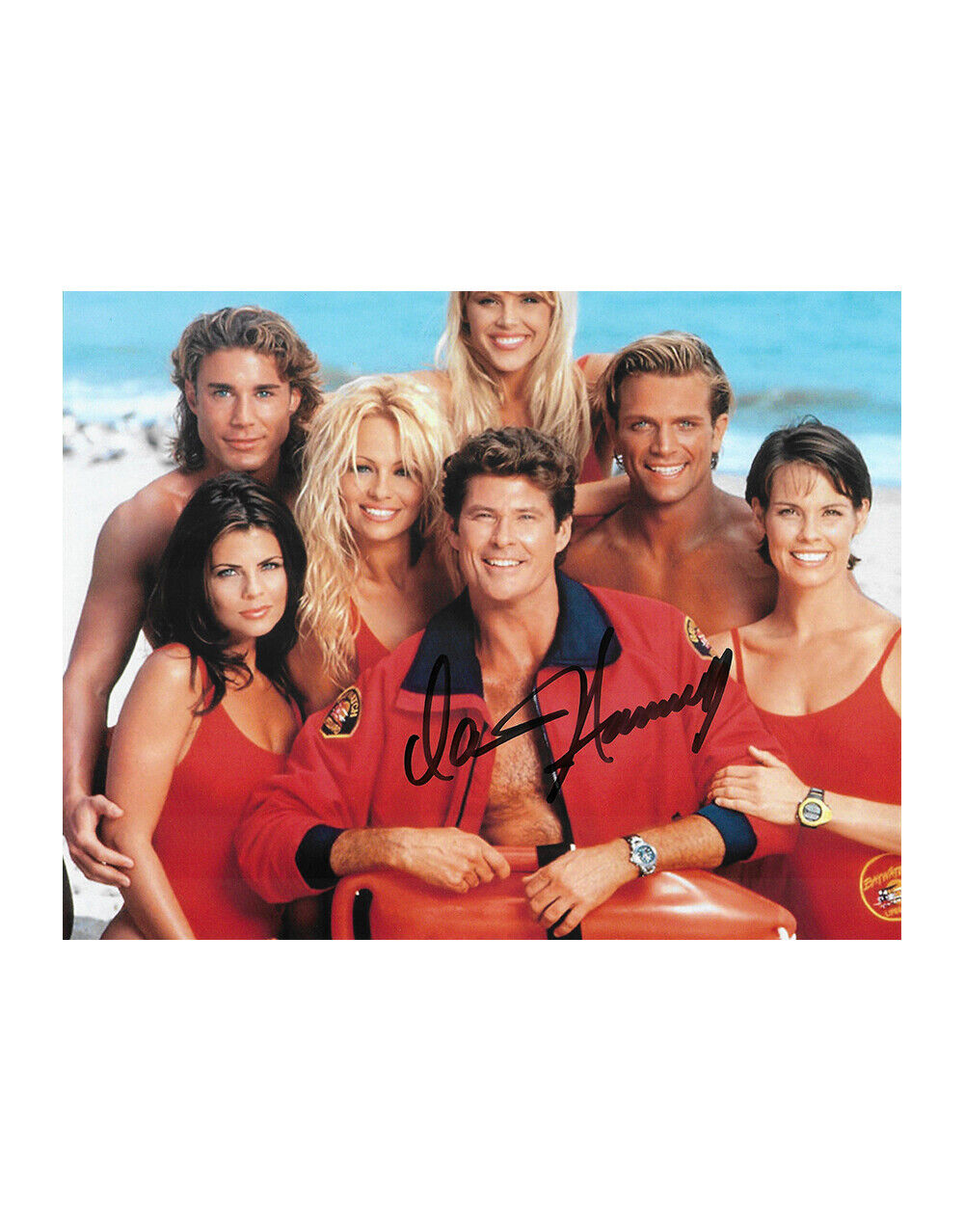 10x8 Baywatch Print Signed by David Hasselhoff 100% Authentic With COA