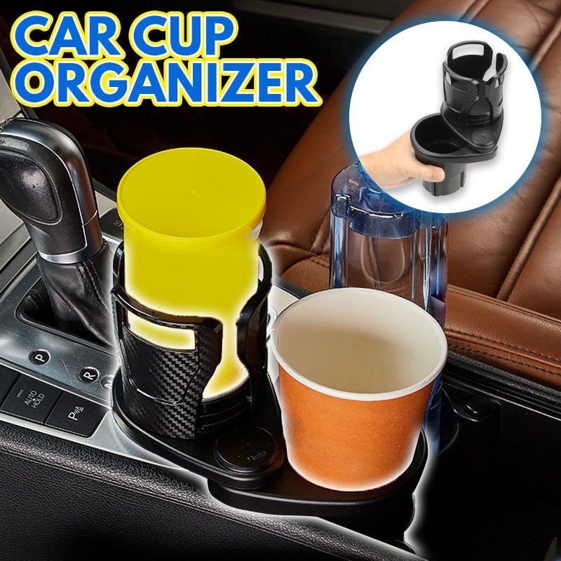 Holdy 2-In-1 Extendable 360° Rotating Base Dual Car Cup Holder