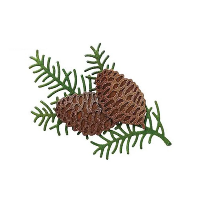 Christmas Pinecone Pine border Edge Lace Hello friend Hugs Bow Bowknot Metal Cutting Dies Scrapbooking Stamps for Card Making