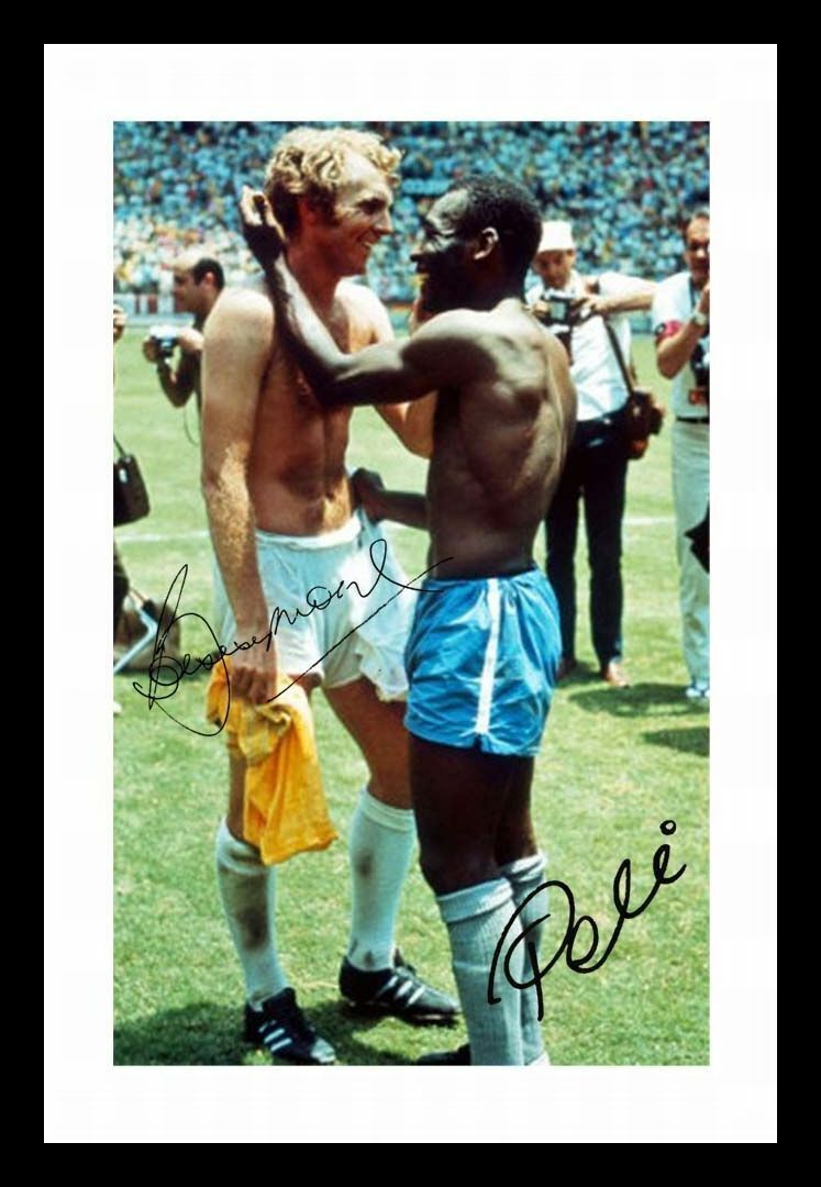 Bobby Moore & Pele Autograph Signed & Framed Photo Poster painting