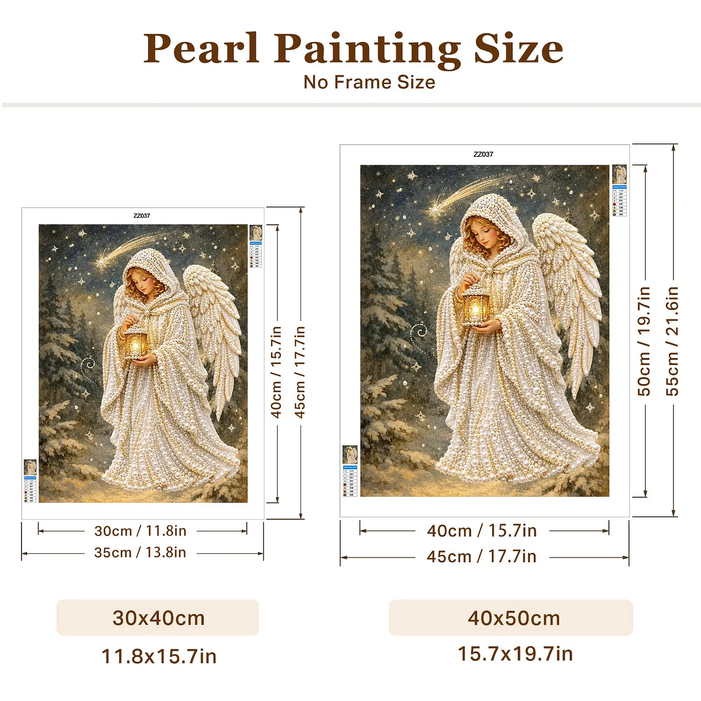 Lantern Angel Starry Night - Pearls Painting