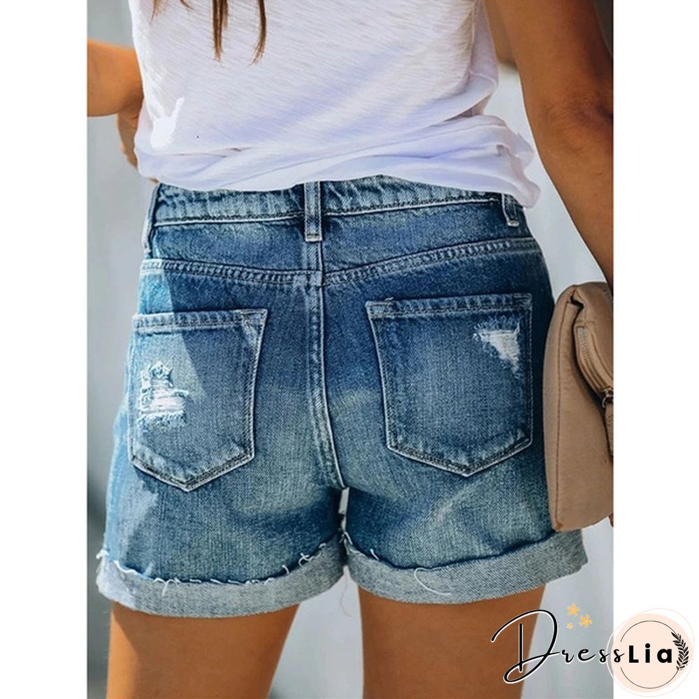 4 Summer Women Hot Shorts Sunflower Butterfly Print Denim Shorts Skinny Jeans Shorts
