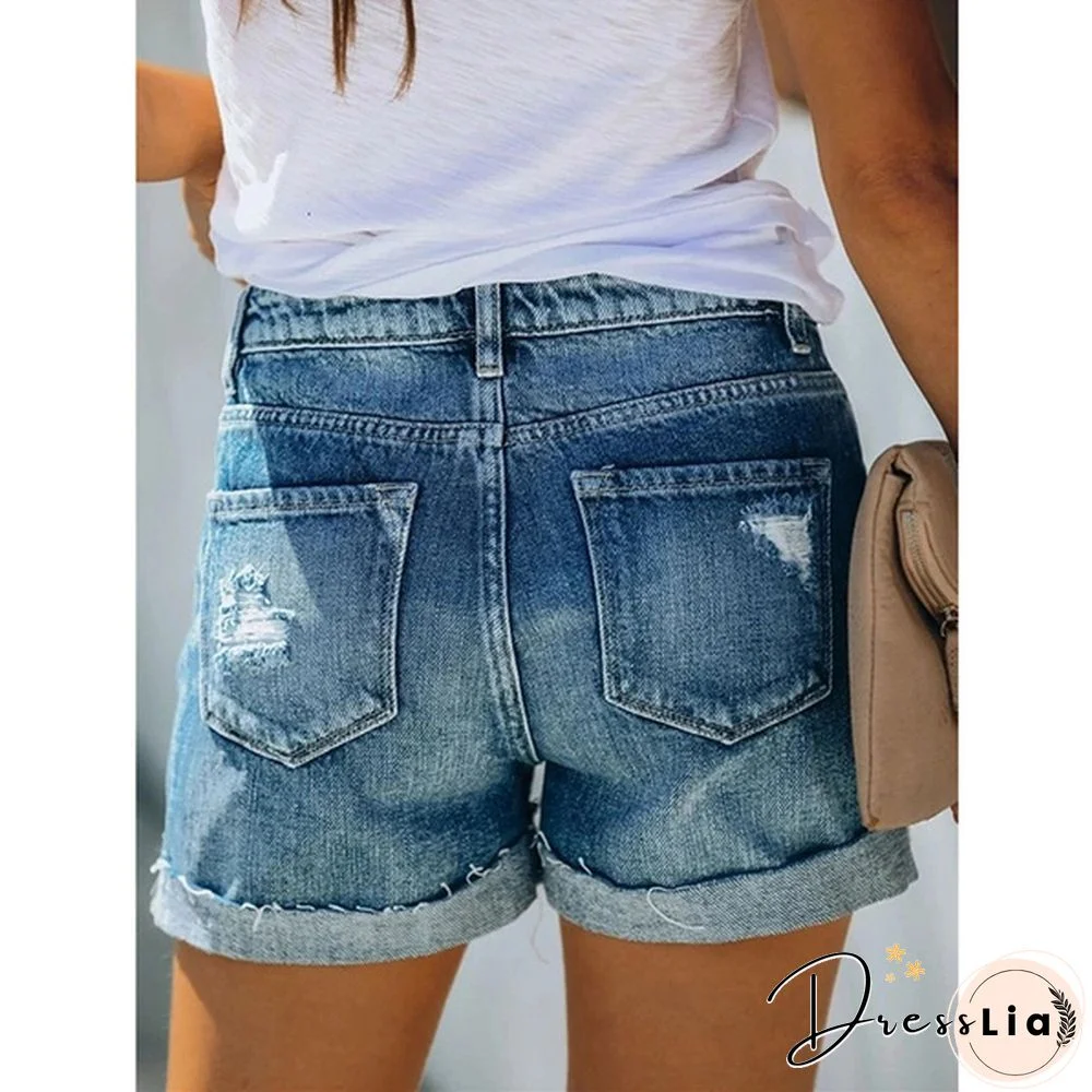 4 Summer Women Hot Shorts Sunflower Butterfly Print Denim Shorts Skinny Jeans Shorts