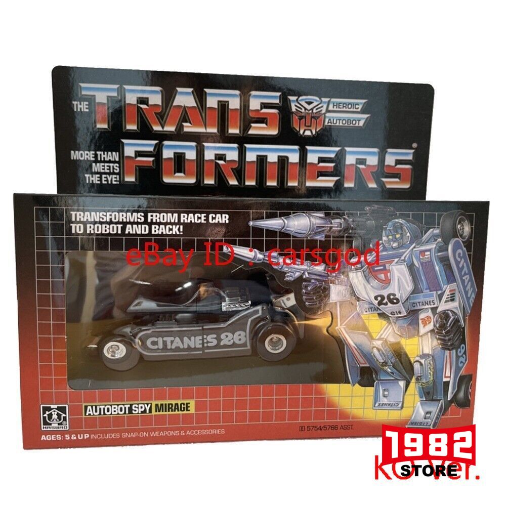 Transformers  AUTOBOT SPY G1 Clear black Mirage KO facsimile action figures MISB