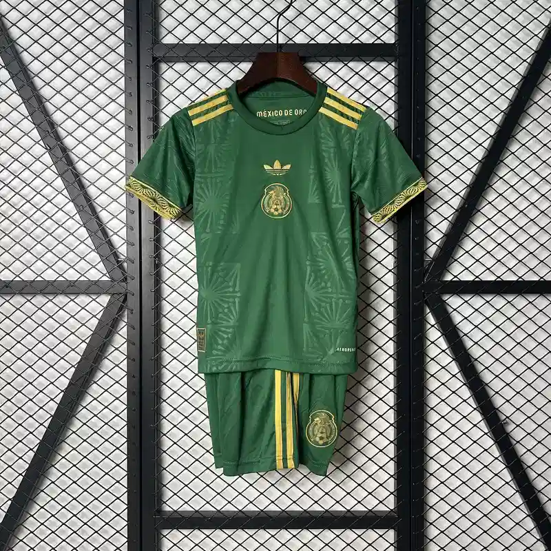 2025 Kids Mexico Special Edition Green Soccer Jersey