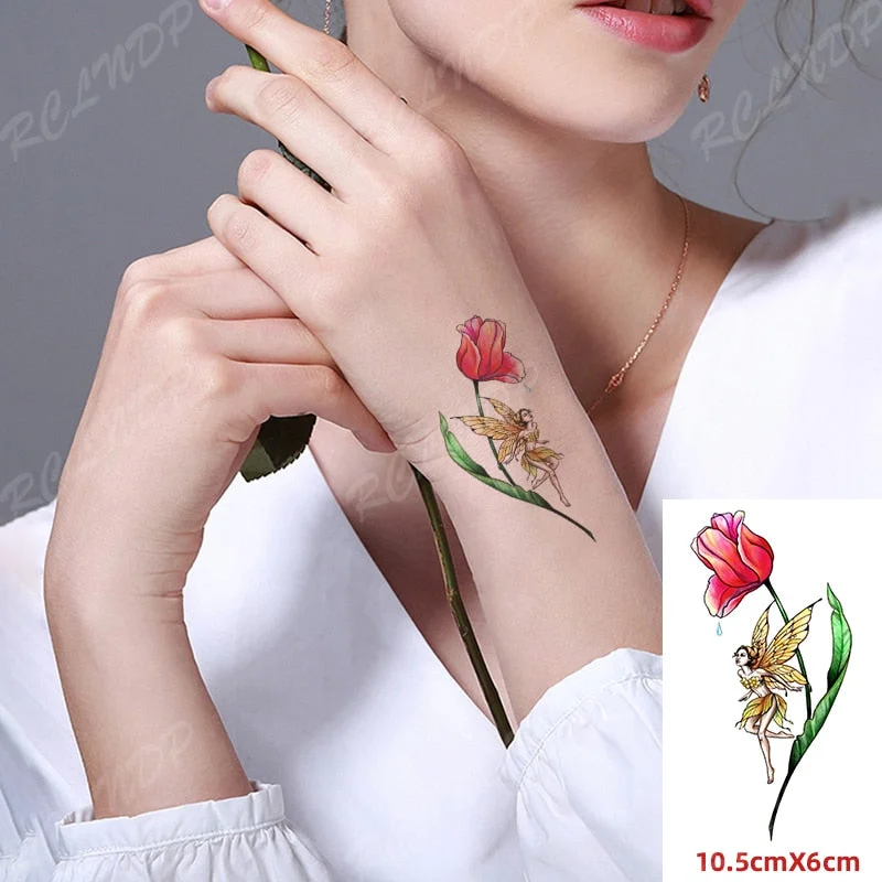 Waterproof Temporary Tattoos Sticker letters Love tatoo heartbeat wave Water Transfer Flash fake tattoo for girl women 10.56cm
