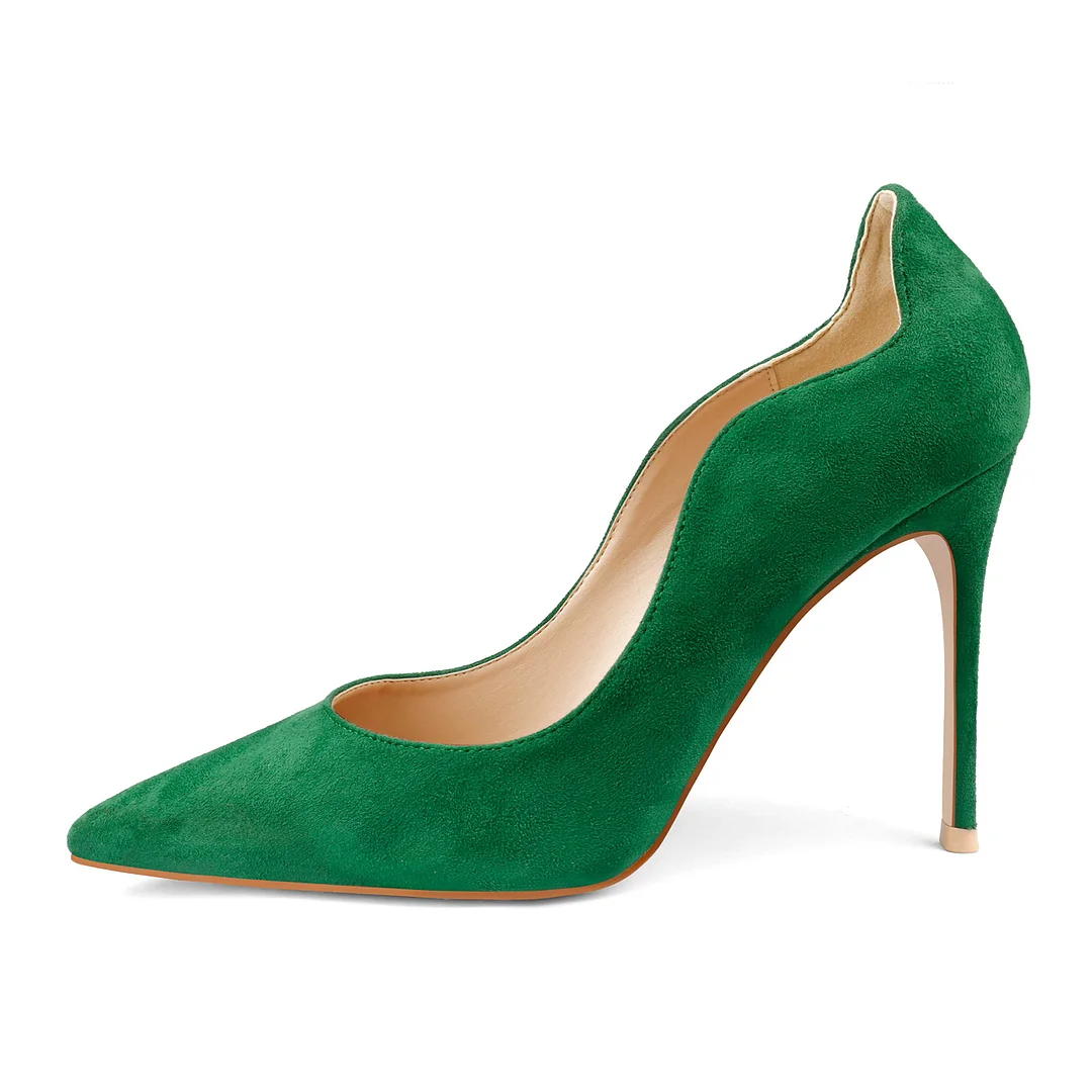 Emerald green 2024 suede heels