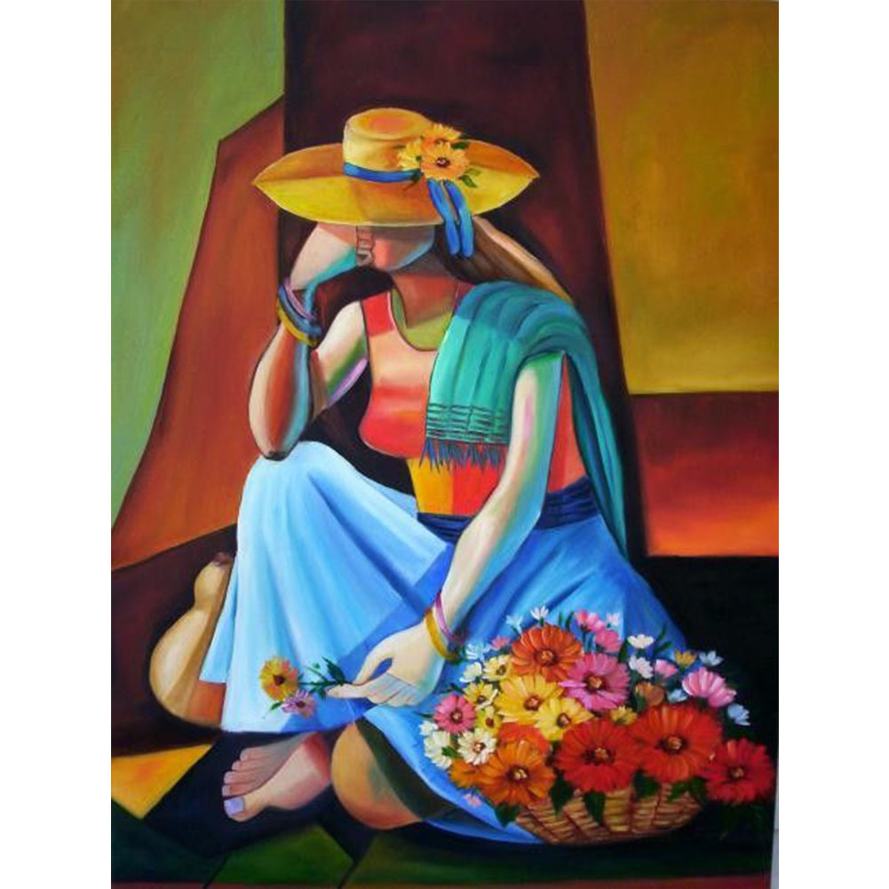 

30*40CM - Round Drill Diamond Painting - Woman, 501 Original