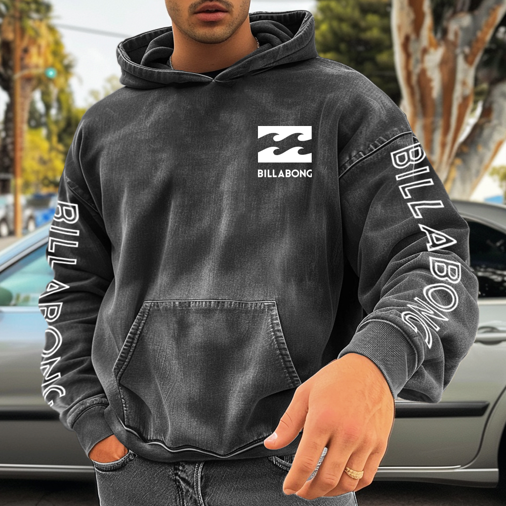Unisex Vintage Surfwear Pinted Hoodie
