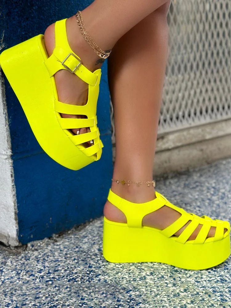 Hollow Out Wedge Sandals