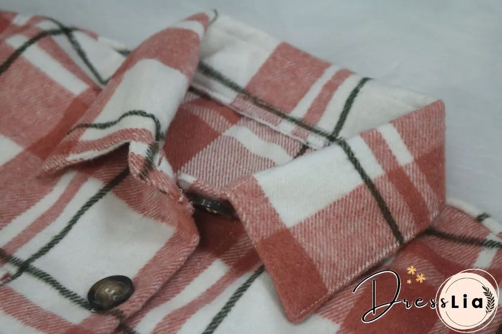 Classic Check Single-breasted Long Woolen Coat