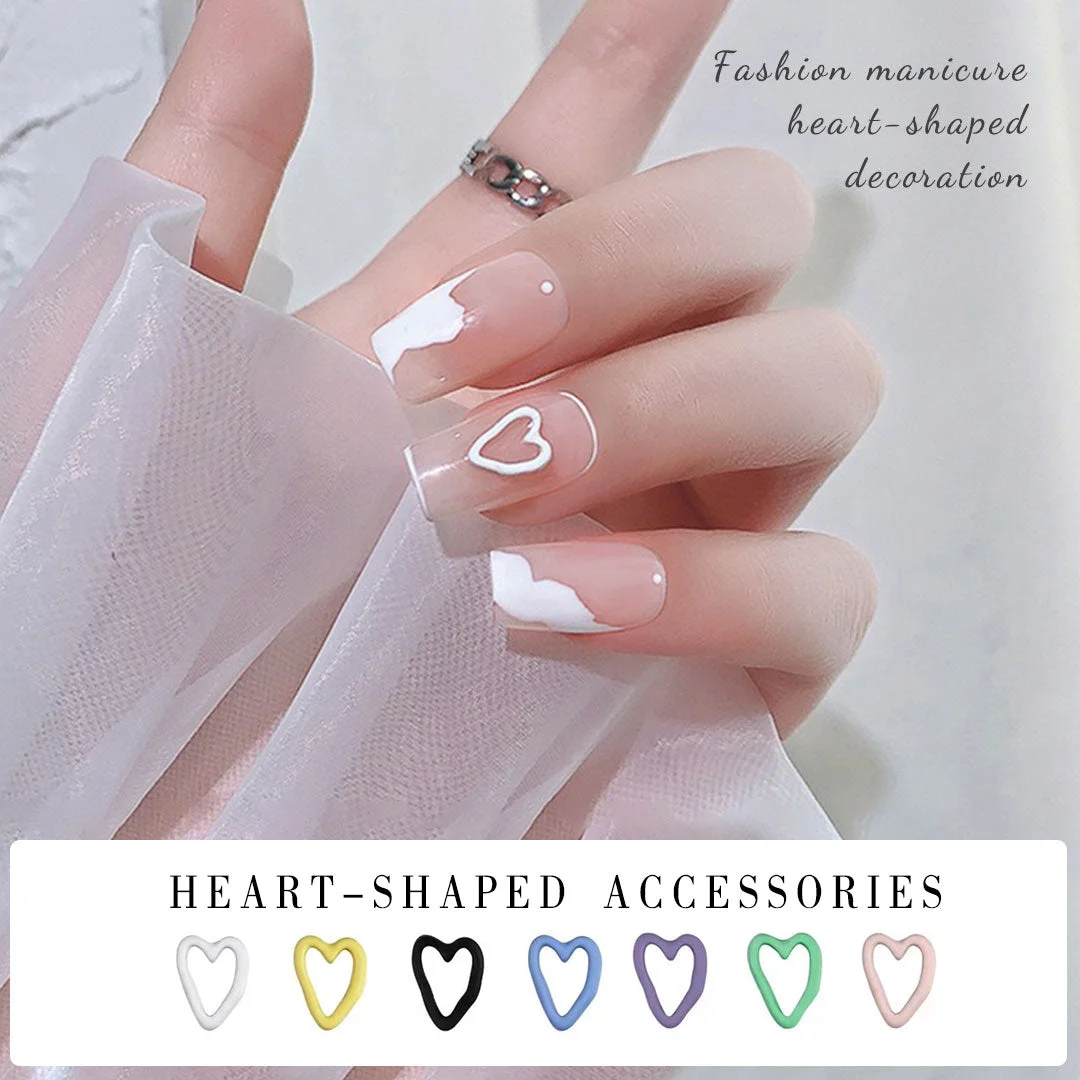 Beautizon Colorful Hearts Cute Love Nail Jewelry High Quality Nail Jewelry Manicure Accessories DIY Nail Art Decorations