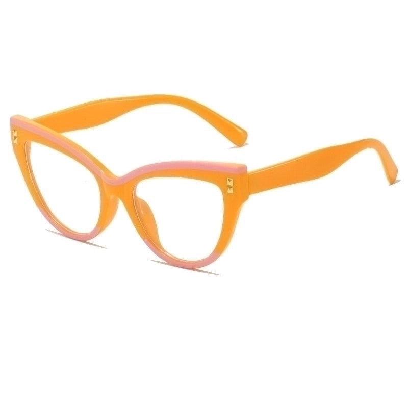 Retro Color Block Pc Square Full Frame Optical Glasses