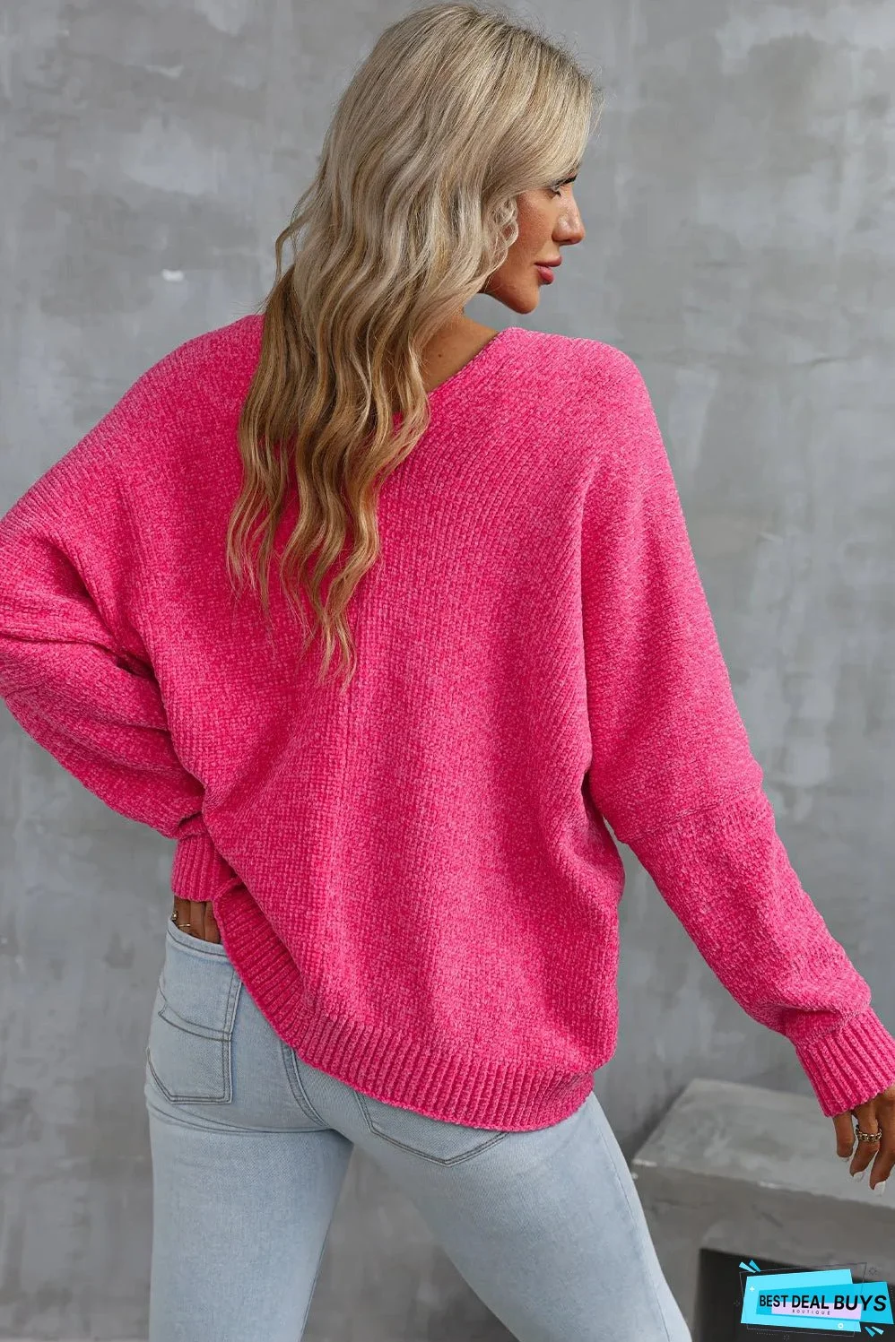 Rose Buttons Front Pocketed Sweater Cardigan