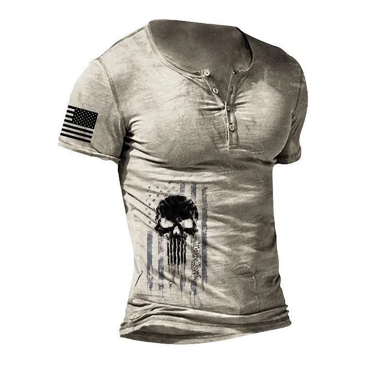 Mens Outdoor Skull Print T-shirt