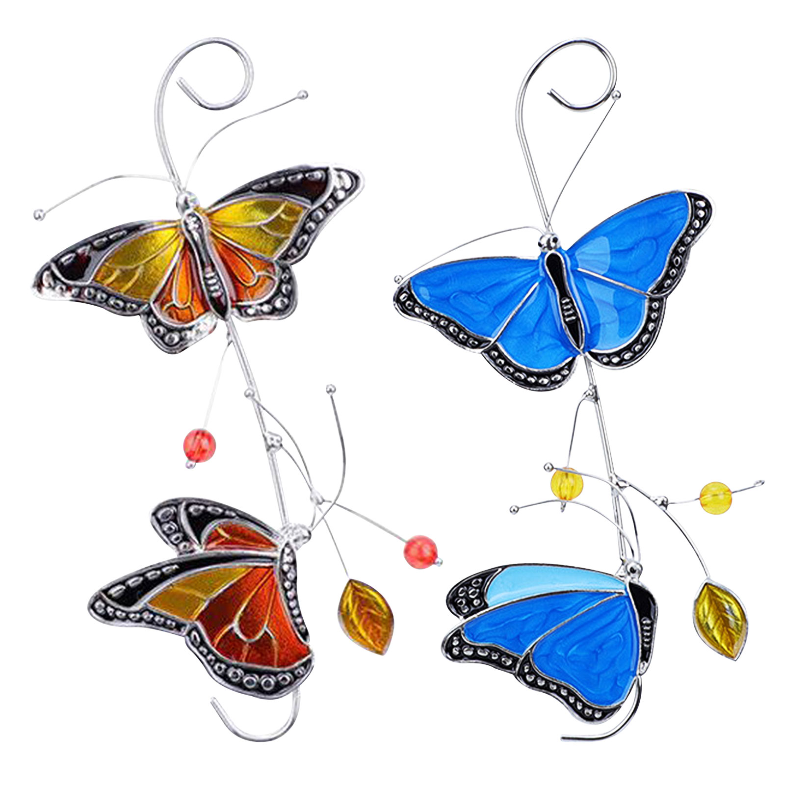 

Monarch Butterfly Hanging Ornaments Stained Glass Window Panels, Blue, 501 Original