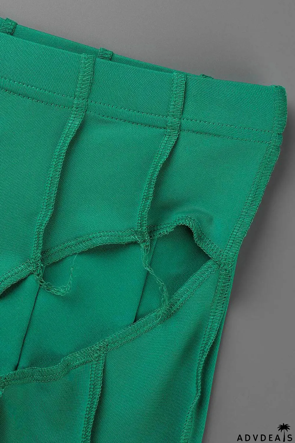 Black Sexy Solid Hollowed Out Patchwork Asymmetrical Halter Sleeveless Two Pieces