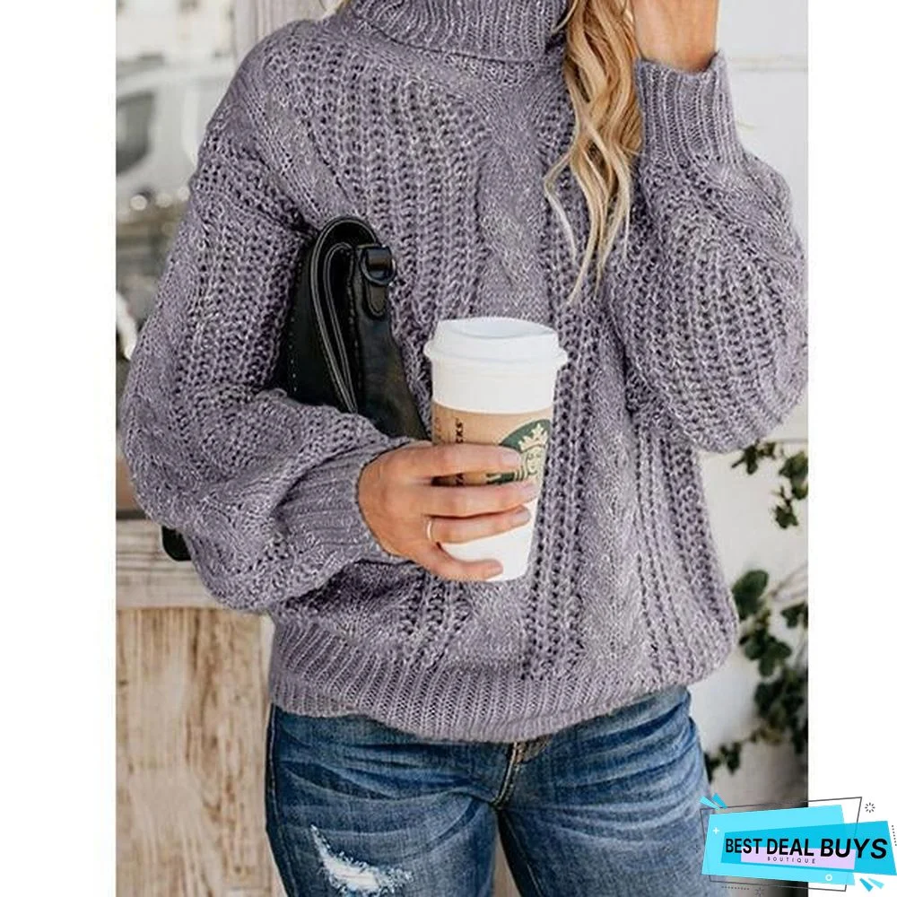 High Collar Casual Warm Sweater