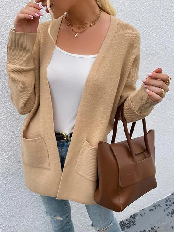 Women Long Sleeve V-neck Colorblock Top