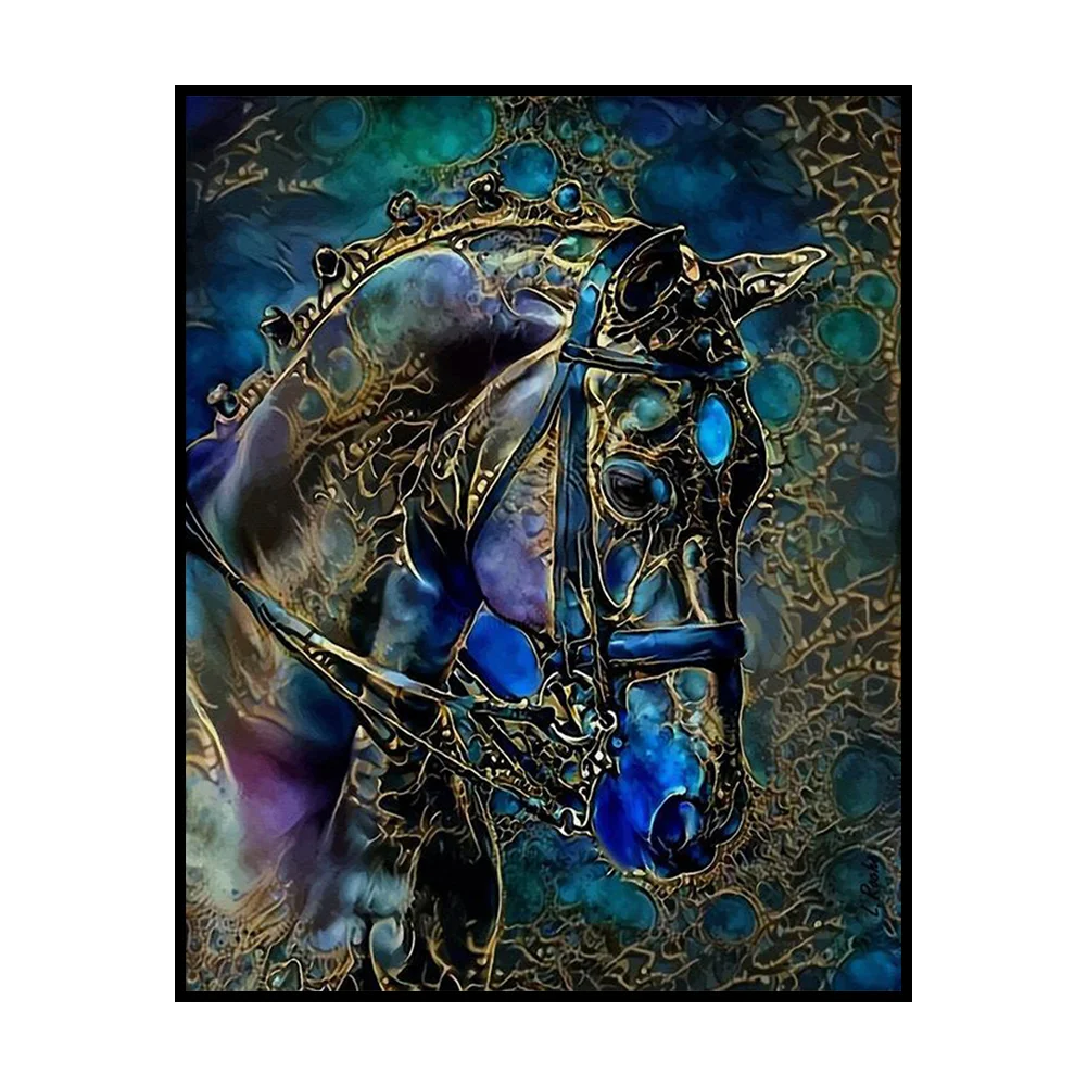 11CT Full Stamped Cross Stitch - Horse(Canvas|40*50CM)