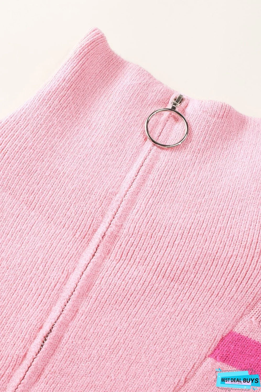 Striped Quarter-Zip Collared Sweater Dress