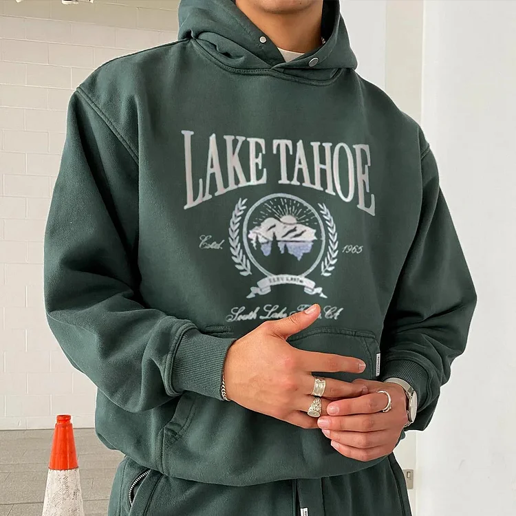 Lake Tahoe Print Vintage Versatile Sweatshirt