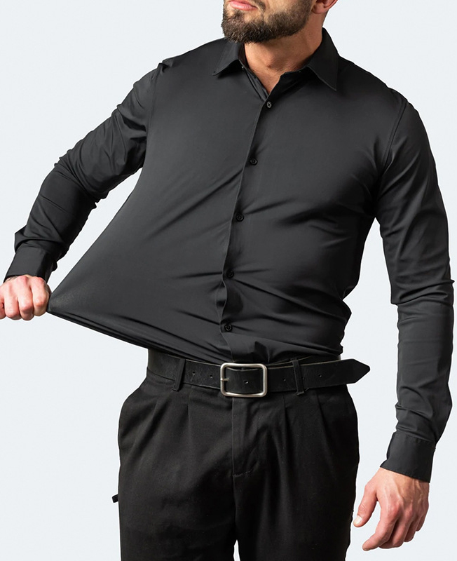 Business Solid Single Breasted Long Sleeve Shirt