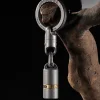 Fegve Titanium Alloy Inlaid Copper Mini Kerosene Lighter Personalized Keychain Ultra-Small Pendant Decorated With Grinding Wheel Lighter