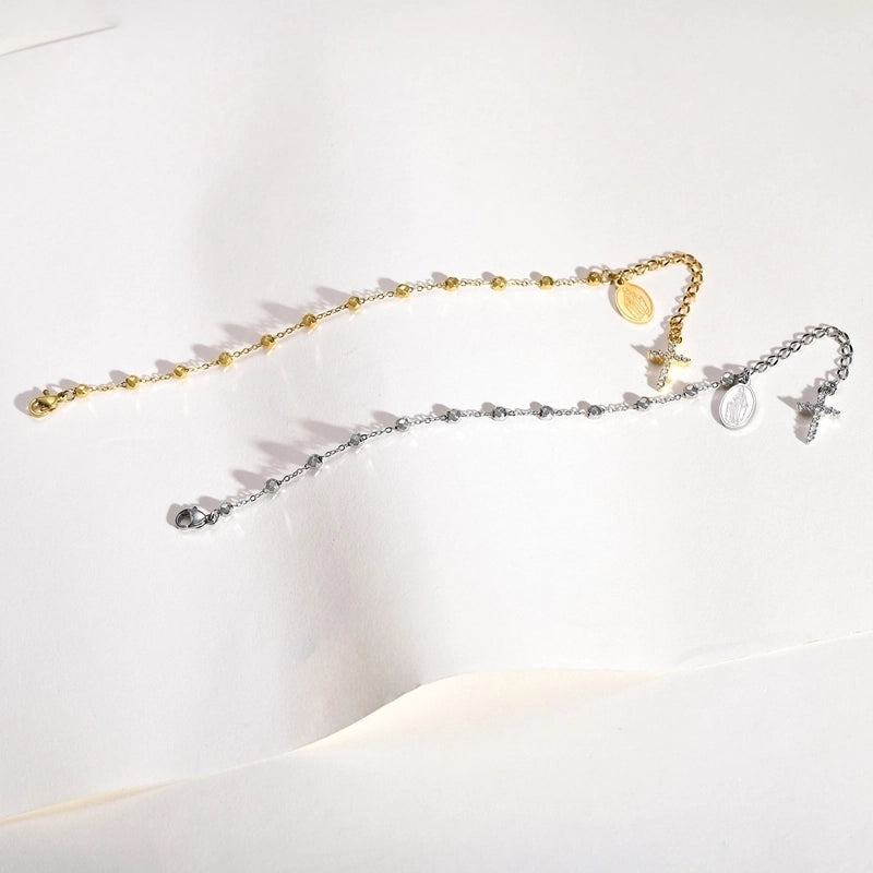 Elegant Lady IG Style Portrait Virgin Mary 304 Stainless Steel 18K Gold Plated Bracelets In Bulk Stainless Steel Bracelets