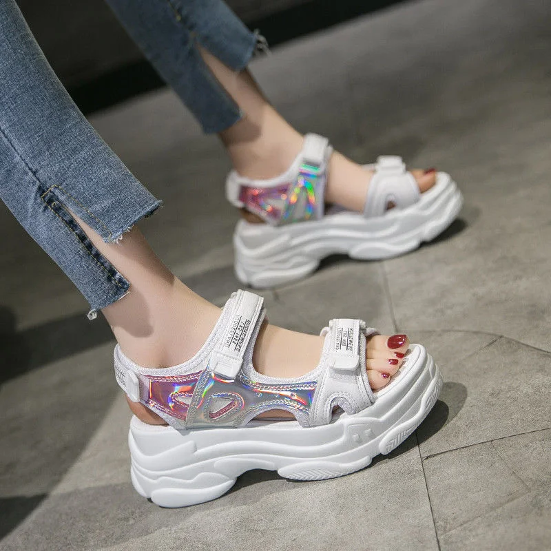 VIP Dropshipping 20Design Women Sandals 2021 Fashion Ladies Casual Shoes Women Wedges Buckle Strap  Platform Shoes 5 CM Summer