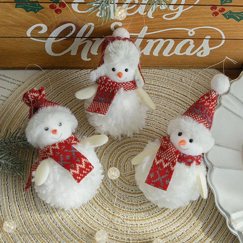 Christmas Casual Elegant Cute Snowman Plush Holiday Banquet Party Hanging Ornaments Decorations Hanging Ornaments