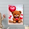 Diamond Painting-DIY Full Round Drill Flower Heart Bear