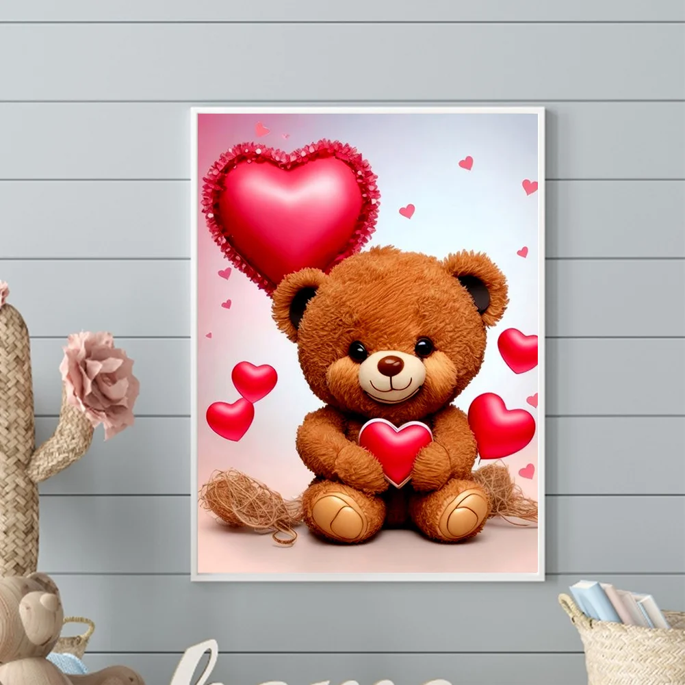 Diamond Painting - Full Round Drill - Love Bear(Canvas|30*40cm)