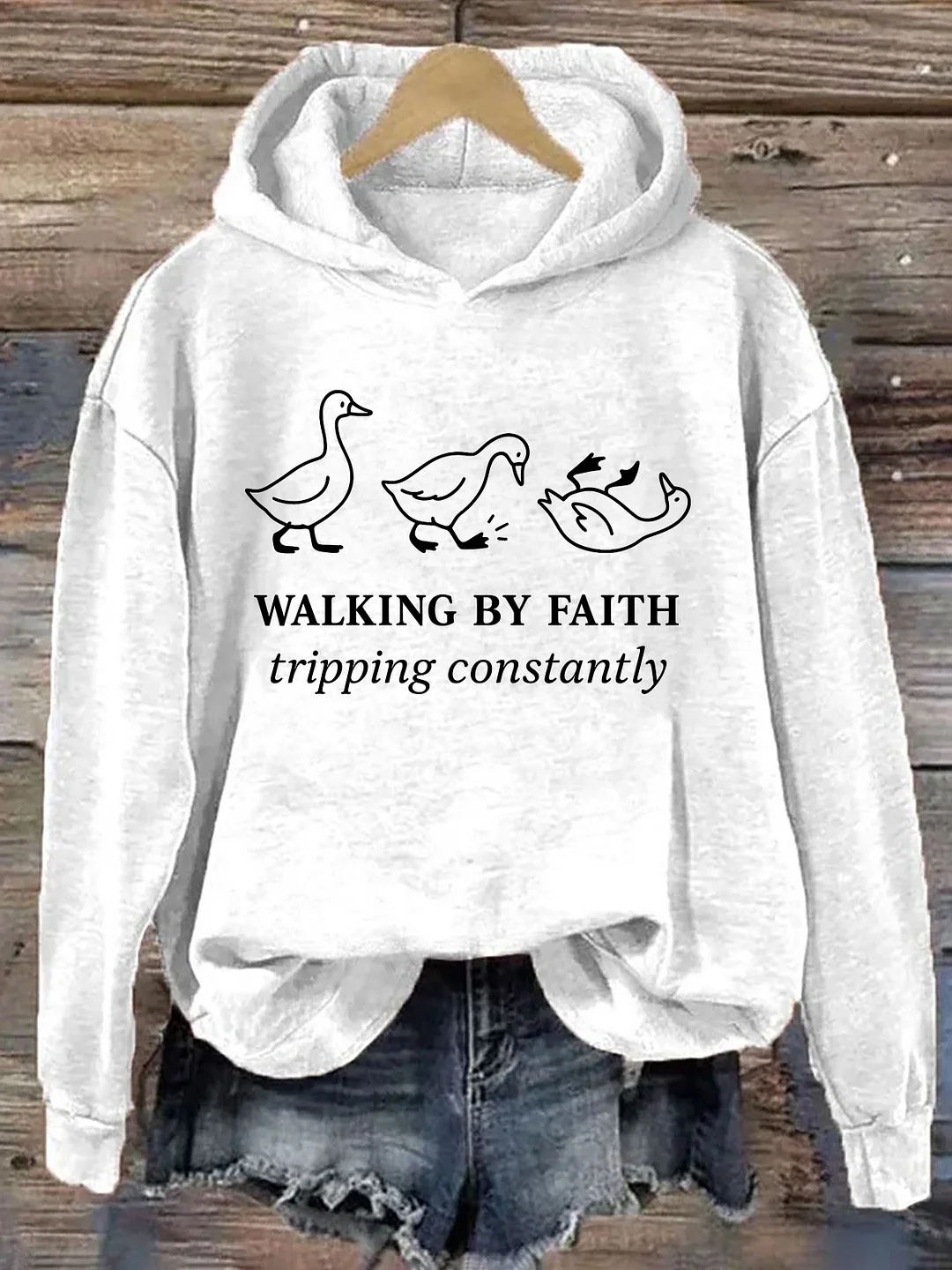 Walking by Faith Tripping Constantly Hoodie