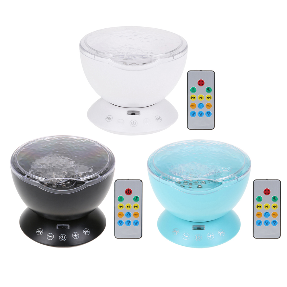 

Ocean Wave Projector Night Light with Remote Control Music Player Speaker, Black, 501 Original