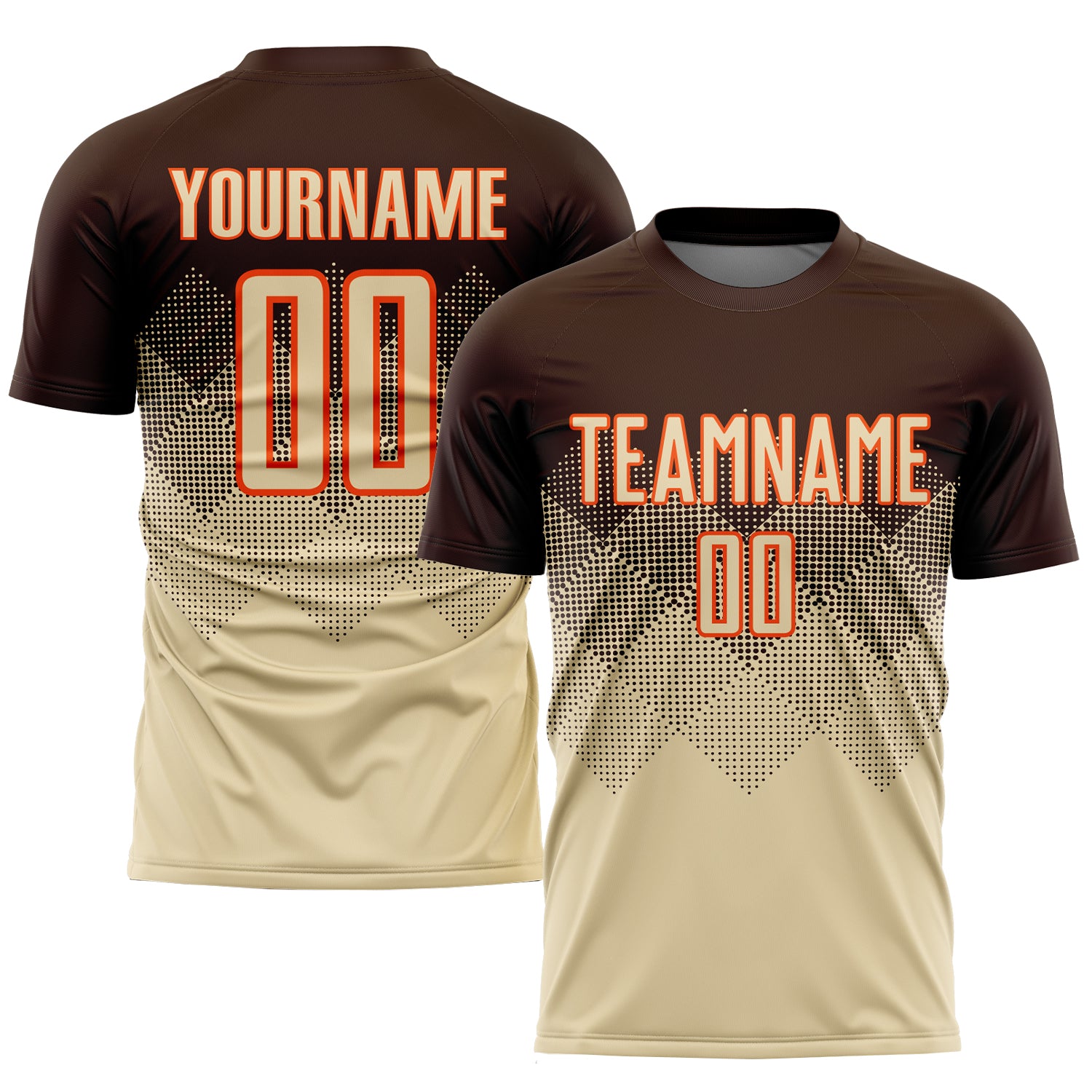 Custom Brown Cream-Orange Sublimation Soccer Uniform Jersey | captainssportss.com