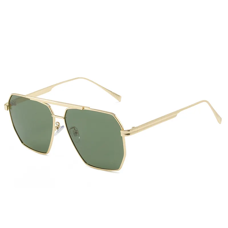 Retro Oversized Square Polarized Sunglasses for Women Men Vintage Shades UV400 Classic Large Metal Sun Glasses-vocosishoes