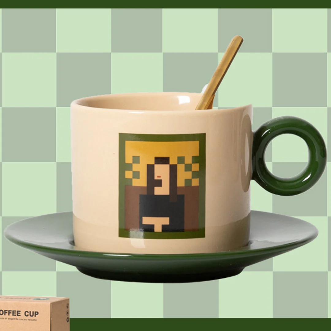 Pixel Art Coffee Mug Set