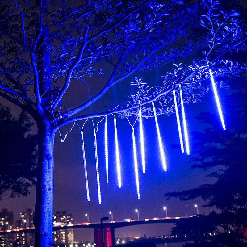 30cm 50cm 8 Tubes Waterproof Meteor Shower Rain LED String Lights Outdoor Christmas Decoration for Home Tree EU/US Plug