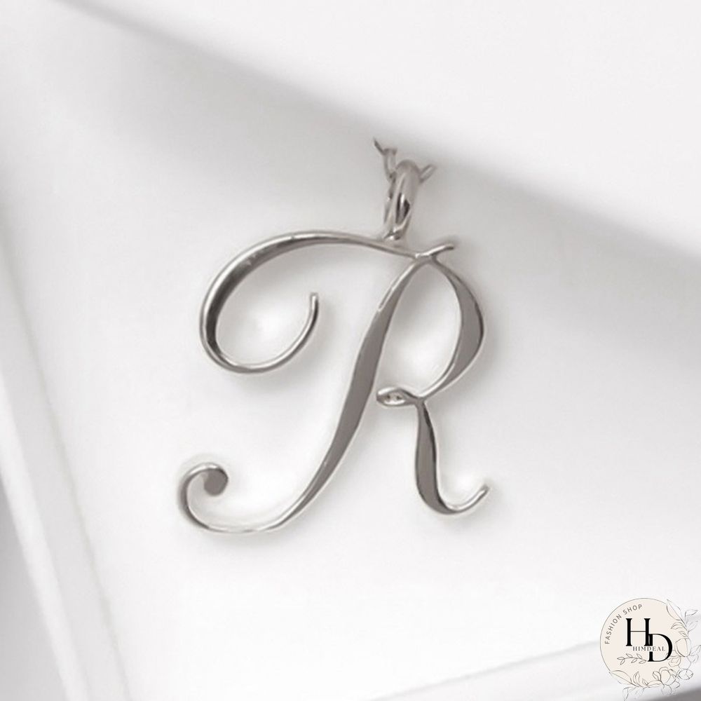 Letter Name Necklace Alphabet Initial Cursive Gold Silver Personalized Bridesmaid Gift