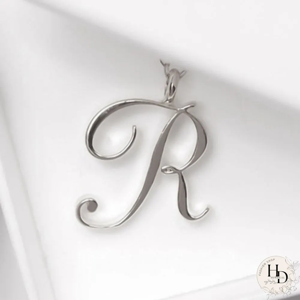 Letter Name Necklace Alphabet Initial Cursive Gold Silver Personalized Bridesmaid Gift